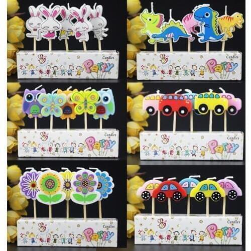 5pcs/set 12 Design Unicorn Flamingo Animal Decorative Candles Birthday Candles For Cake Decoration Bougie Anniversa