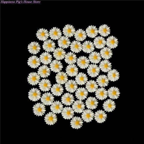 50PCS Daisy Flower Flatback Resin Cabochons Scrapbook Craft 10mm DIY Embellishments Phone Decor Headwear Accessories