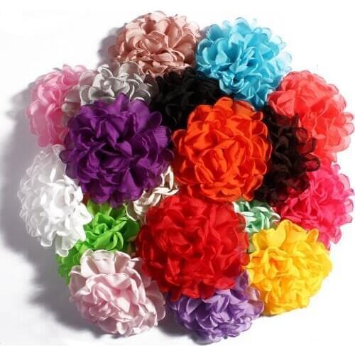50pcs/lot 4inch 20colors Vintage Burn Eage Chiffon Flowers For Children Hair Accessories Artificial Fabric Flowers For Headbands