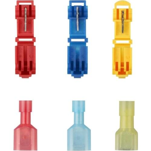 60PCS Quick Splice Wire Terminal Connectors Combo Kit Insulated 22-10 AWG T-Taps 87806 X 22-18AWG MDFN1.25-250 X 22-18AWG