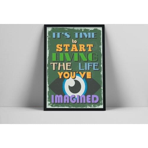 Canvas Painting Abstract Eye Positive Energy Inspirational Words Posters Wall Art Prints Pictures for Living Room Home Decor