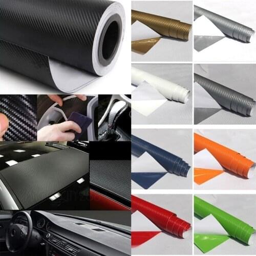 30*152cm 3D Carbon Fiber Film Moto Auto Car Decorative Stickers Decal Styling Thickened with Air Guiding Groove Motorcycle Parts