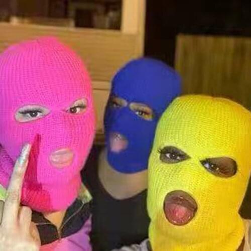 Balaclava Full Face Cover Ski Mask Winter Hat Beanies 3 Holes Army Tactical CS Windproof Knit Bonnet Warm Unisex Caps zzm013