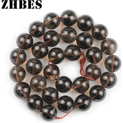 Natural Tea Crystal Stone Quartz Spacer Beads 4/6/8/10/12MM Brown Round Loose Beads For Jewelry Bracelet Making DIY Findings