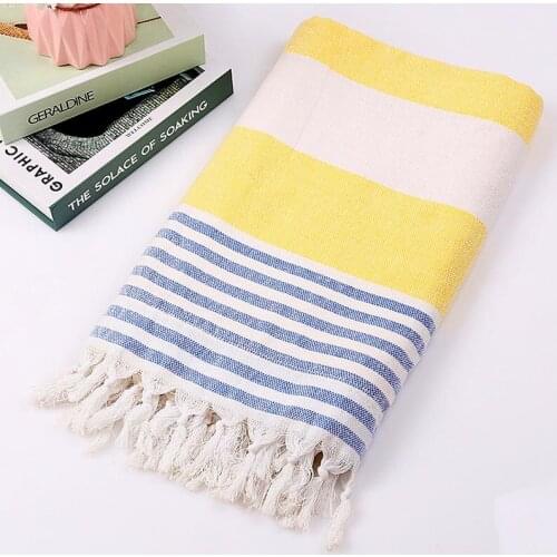 Cotton Seaside Beach Bathing Swimming Towel with Tassels for Travel Outdoor Sunscreen Shawl Women Scarf