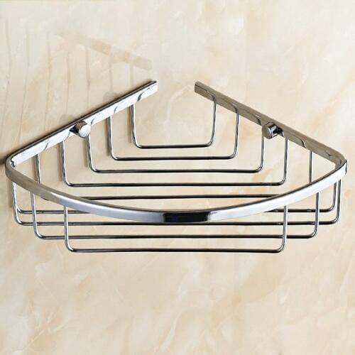 Chrome Bathroom Corner Storage Rack Organizer Shower Wall Shelf Rack Bathroom Shelves Basket Kba709