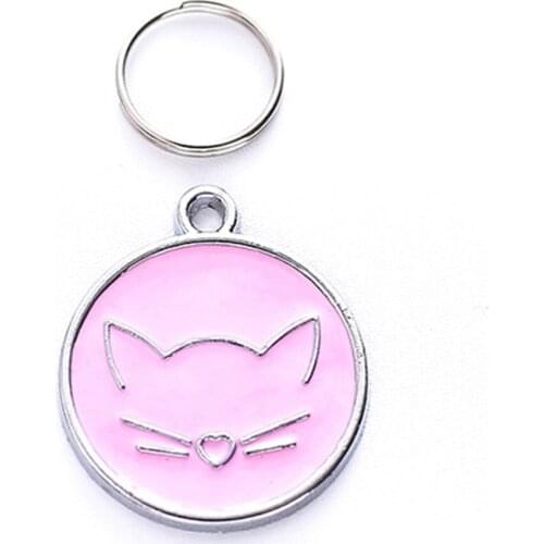2018 NEW Cat Face Zinc Alloy Pet ID Tag Identification Plate Mini Dog Cat ID Tag Collar Pendant Personalized Pet Accessories