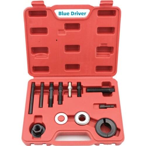 Power Steering Pump Alternator Pulley Puller Installer Tool For GM Chrysler Ford 12Pcs Steel With Carry Case Accessories