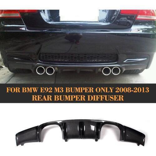 Carbon Fiber Add On Car Rear bumper Lip Spoiler Diffuser For BMW E92 Coupe E93 Convertible M3 2008-2013 Non 4 Door