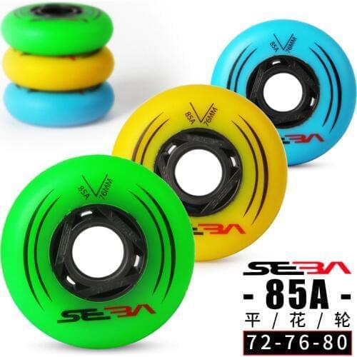 Original SEBA inline skate wheel 85A for slalom and 90A for sliding roller skating wheels patines Tire 8pcs/set 72mm 76mm 80mm