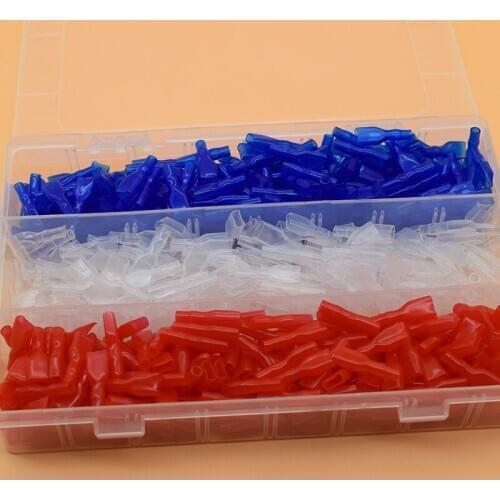 600pcs 3 colours Cover Case for 6.3mm Crimp Terminal Spade Connector 6.3 terminal cap