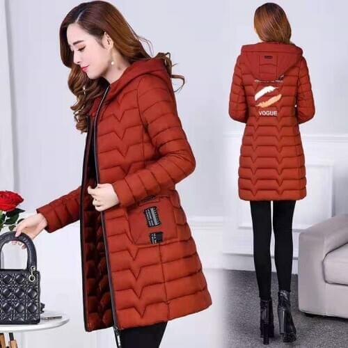 Plus Size 6XL Winter Female Women Cotton Jacket Hooded Thick Warm Parkas Slim Solid long wadded jacket Fashion Tops Outerwear