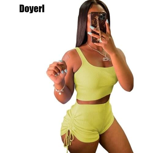 Summer Sporty Two Peice Set for Women Matching Sets Shorts Co Ord Crop Top Bikers Shorts 2 Piece Sets Womens Outfits Tracksuit