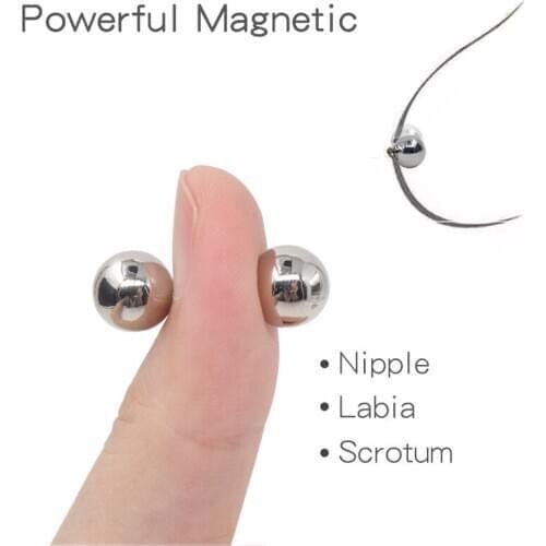 Magnetic Breast Toys Nipple Clamps Magnetic Beads Adult Games Flirting Labia Stimulator Papilla Nipple Clip BDSM Sex Bondage Toy