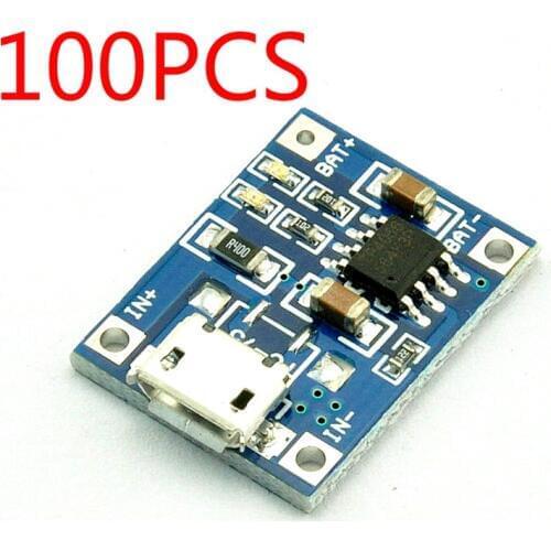 Wholesale 100PCS New TP4056 5V 1A Mini USB Lithium Battery Charging Board Charger Module Selling
