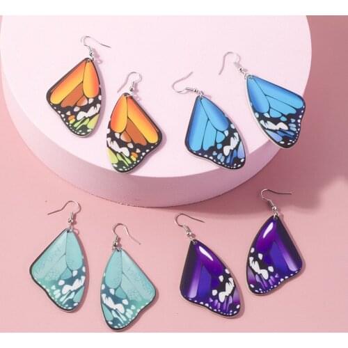 Fashion Geometric Butterfly Hanging Dangle Earrings Prevent Allergy Exquisite 316L Stainless Steel Acrylic Women Girls Earring