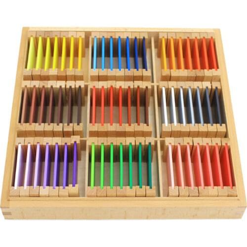 Montessori Kids Toy Baby Color Tablets with Holder Wooden Educational Learning Toys for Toddlers Juguetes Brinquedos ME2164H