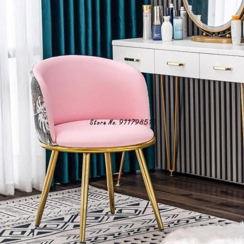 Nordic light luxury dining chair home stool backrest makeup desk study dressing chair modern minimalist nail shop chair