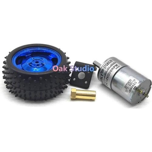 One Set of Car Parts, 12V 37GB520 DC motor,85mm Plastic wheel/Tyre,coupling,motor bracket, for RC smart car DIY,toy robot