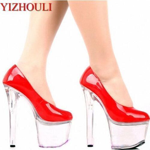 17cm sexy super high heels, platform shoes with crystal shoes, high-heeled shoes and womens Dance Shoes