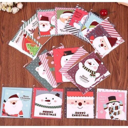 Greeting Cards Merry Christmas Day Deer Snowman Holiday Greeting Thanksgiving New Year Paper gift cards party festive supplies