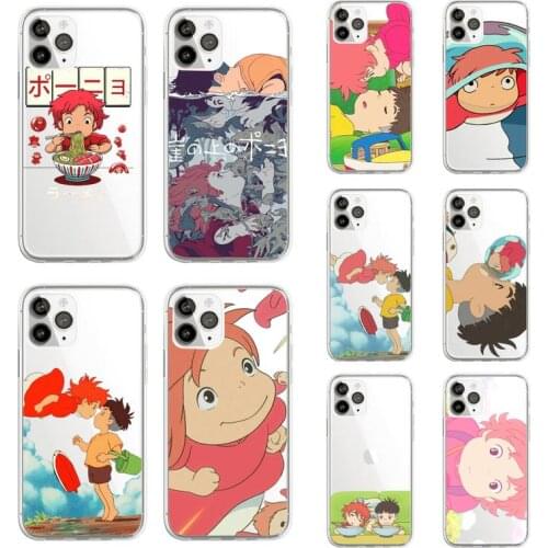 Hayao Miyazaki anime ponyo Phone Case Transparent for iPhone 11 12 mini pro XS MAX 8 7 6 6S Plus X 5S SE 2020 XR