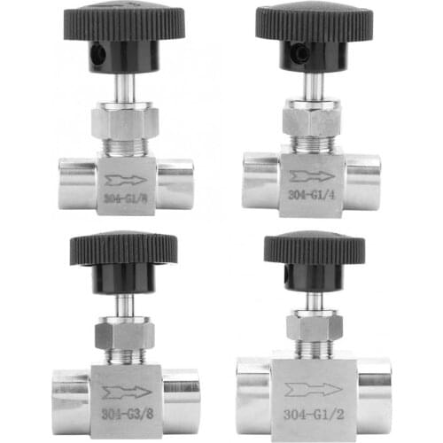 1/8 1/4 3/8 Inch Stainless Steel BSPP Female Thread Straight Needle Valve for Water Gas Oil Transmission