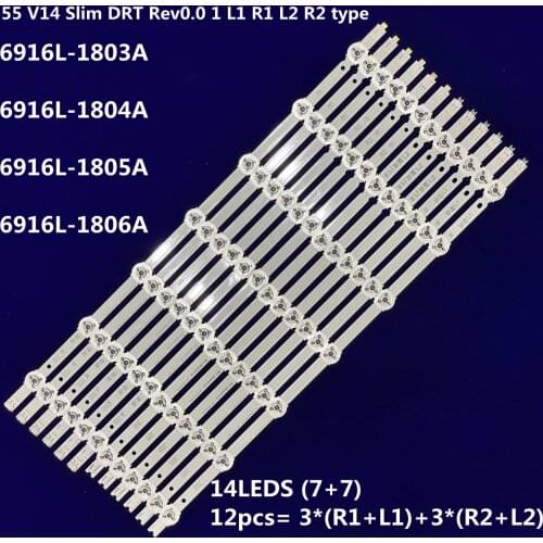 LED Backlight strip For 55 V14 Slim DRT Rev0.0 1 L1 R1 L2 R2 type 6916L-1803A 1804A 1805A 1806A TX-55ASW754 TX-55AS650B LC550DUF