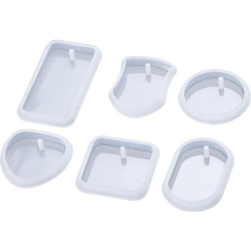 Hanging Listed Resin Mold Geometric Shape Irregular Rectangular Circle Pendant Silicone Mould DIY Crafts Jewelry Mold