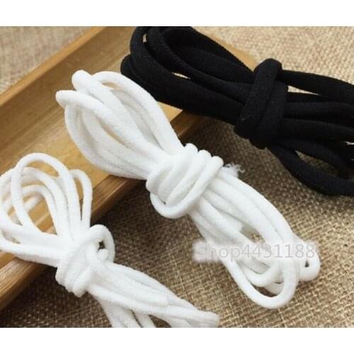 2mm white/Black Mask Elastic Rubber Band Rope Round Elastic Band DIY Craft Sewing Garment Accessories