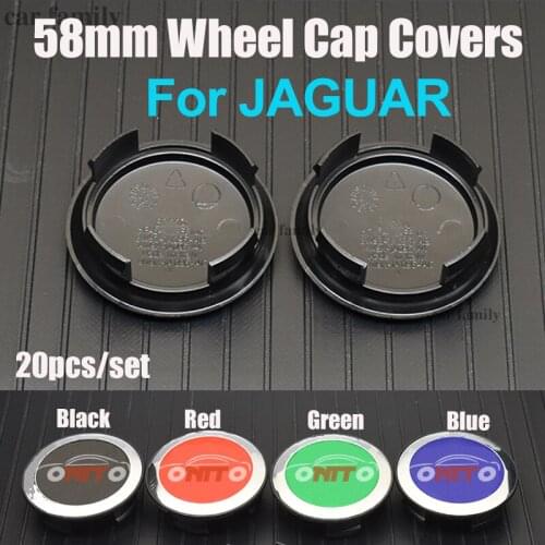 20pcs ABS 58mm 5.8cm Auto Car Wheel Hub Rims Cap Cover Car Wheel Hub Caps for XF XJ XJS XK S-TYPE X-TYPE OEM Car Accessories