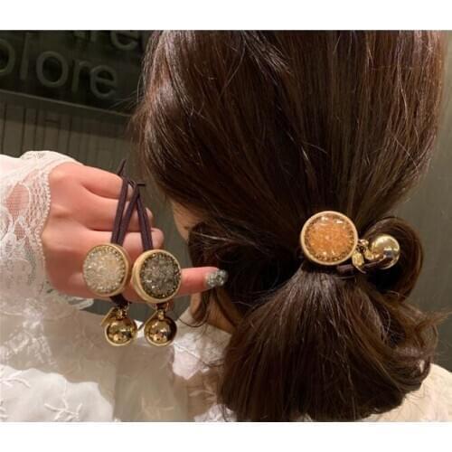 60pcs/lot DIY Simple Multi Super Flash Drill Bowknot Hair Band Balls Disk Rubber Band Hair Styling Tools Accessories HA1708