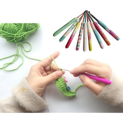 9PCS Aluminum Knitting Needles Crochet Hooks Weave Crochet Needles Set Sweater Knitting Yarn Knit Hook Tools 2-6mm
