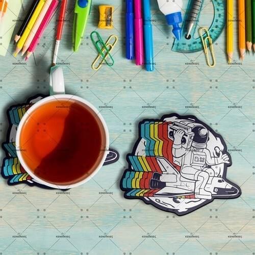 Astronaut Printed Wooden Coaster Quality Coaster Shaped Cut Coaster