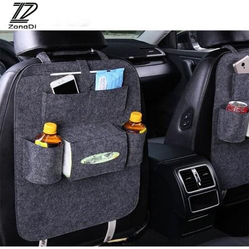 ZD Car Accessories For Audi A4 B7 B5 A6 C6 Q5 S6 S8 Honda Civic 2006-2011 Fit Accord CRV Rear Seat Back Hanging Organizer Bag