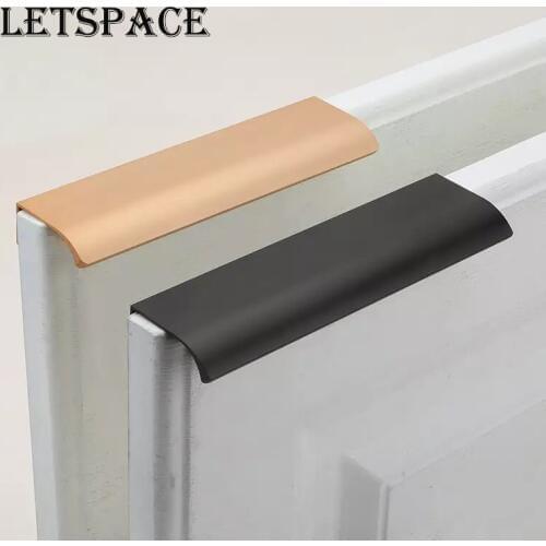 Free shipping 5"Solid thickened kitchen cabinet black handle Cupboard pulls Drawer dresser wardrobe handles bookcase handle 96mm