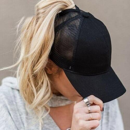 Ponytail Baseball Cap Women Snapback Hat Mesh Caps Summer Breathable Mesh Sun Hat Female Adjustable Hip Hop Hats