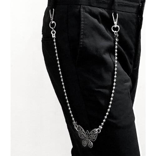 Pants Metal Butterfly Pants Chain Vintage Butterfly Punk Pocket Chain Wallet Chain Hiphop Jewelry