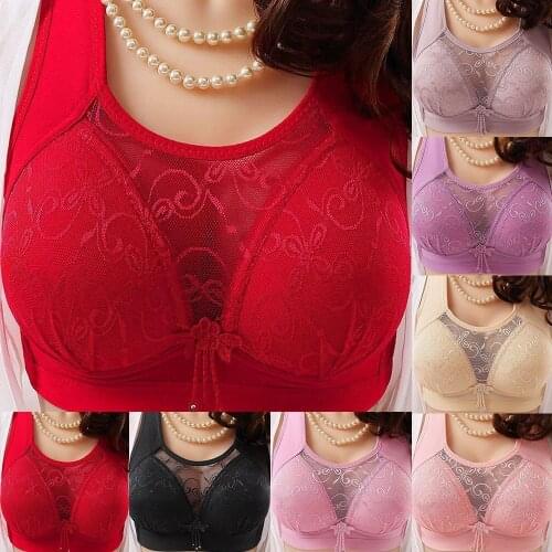 Anti-Sagging Underwear Plus Size Bra Top Sports Bra For Women Lace Womens Sports Bra Breast Receiving Auxiliary Milk Lace Bras