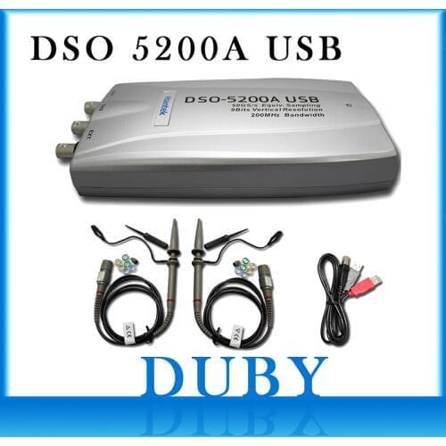 Hantek DSO5200A 200MHz 2CH PC USB Digital Storage Oscilloscope 250MS/s Hantek DSO 5200A Free DHL