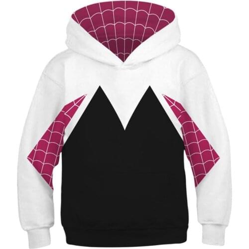 Kids Gwen Stacy Cosplay Costumes Hoodie 3D Quantum Sweatshirts Fashion Girl Boy Pullover