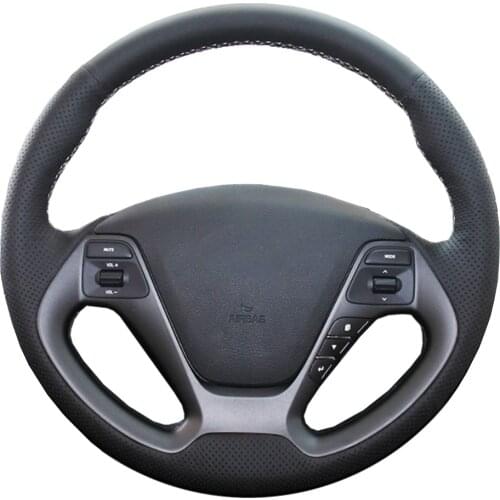 DIY Genuine Leather Car Steering Wheel Cover For Kia K3 2013 K2 Rio 2015 Ceed Cee'd Cerato 2013-2017/ Protect Steering-wheel