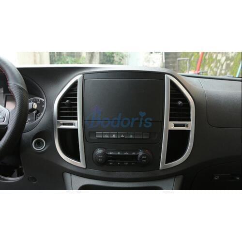 For Mercedes Benz Vito W447 2014-2017 Middle Control Air Conditioner AC Outlet Vent Cover Trim Chrome Car Styling Accessories