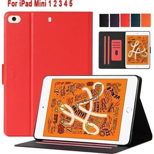 For Mini 1 2 3 4 5 New Business Case For iPad Mini1 Mini2 Mini3 Mini4 Mini5 7.9 inch PU leather Soft TPU flip stand cover
