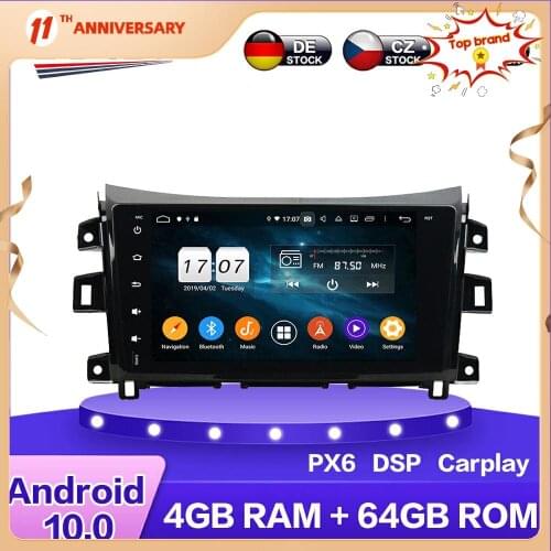 For NISSAN NP300 Navara Terra Android 10.0 PX6 Car Multimedia DVD Player 64GB Auto GPS Navigation Stereo radio DSP Carplay WIFI