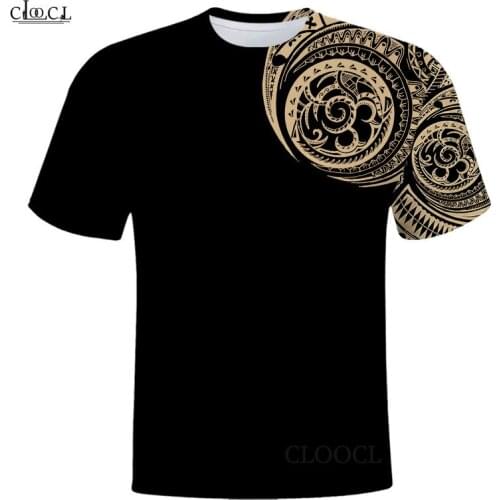 Viking Polynesian Tattoo Style 3D Printing Mens T-shirt Harajuku Summer Casual Short Sleeve Top Unisex Direct Selling Polyester