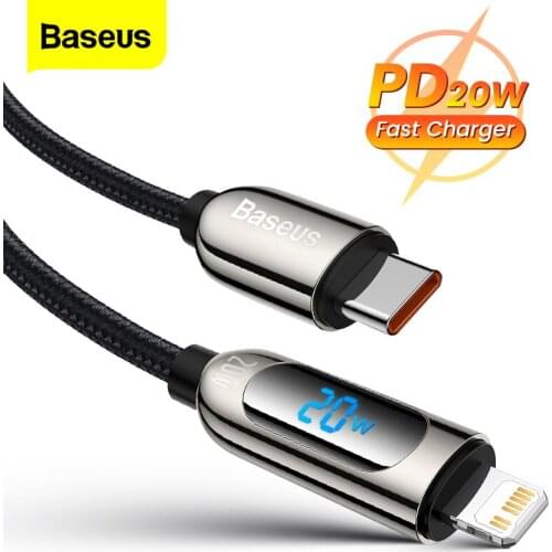 Baseus PD 20W USB C Cable For iPhone 13 12 Pro Max Type C Fast Charging Charger For iPhone Xs Max X XR iPad Data Cable Wire Cord