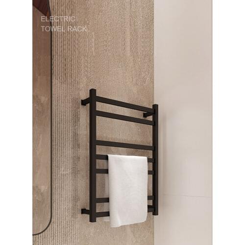 Modern style Black Electric bath towel warmer 304 stainless steel heated towel warmer bathroom towel warmer rack