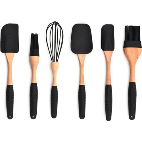 Kitchen Set Shovel Cooking Utensils Wooden Handle Kitchenware Baking Tools With Bucket