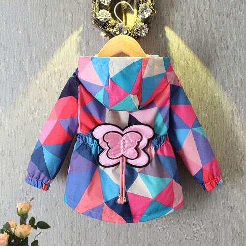 2021 Spring Summer Autumn Girls Fashion Thin Flower Hooded Jacket Baby Kids Children Sweet Coat
